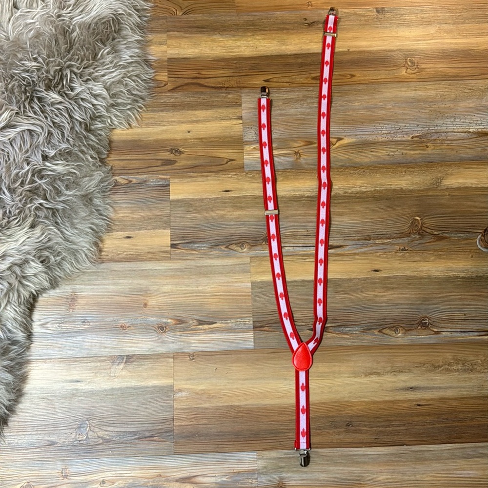 Canada Maple Leaf Suspenders Youth XL to Men’s Small